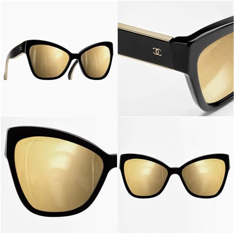 chanel prestige cat eye sunglasses yellow gold 18k|Cat Eye Sunglasses .